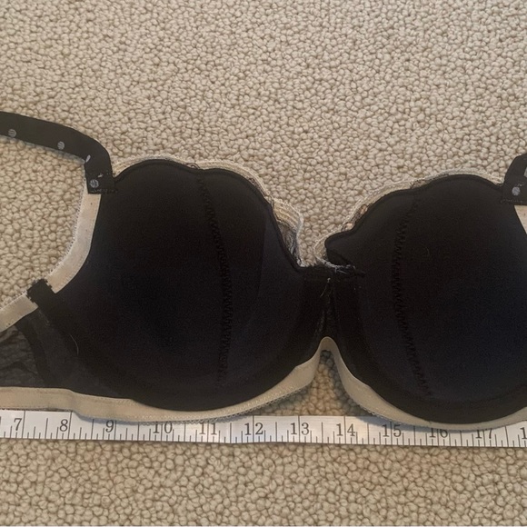 Black Floral Sexy Feminine Pretty FeLiNa  Underwire Lightly Padded Bra 34D - Picture 14 of 14
